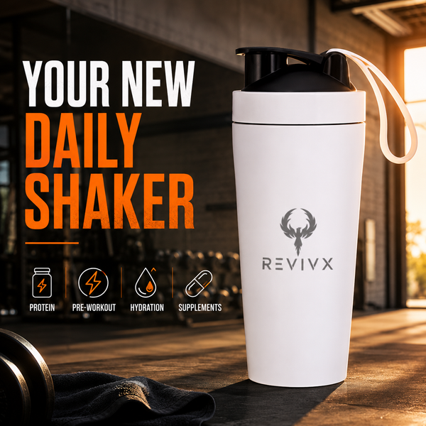 RevivX 700ml Stainless Steel Protein Shaker Bottle, Leakproof, BPA-Free