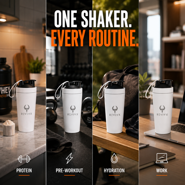 RevivX 700ml Stainless Steel Protein Shaker Bottle, Leakproof, BPA-Free