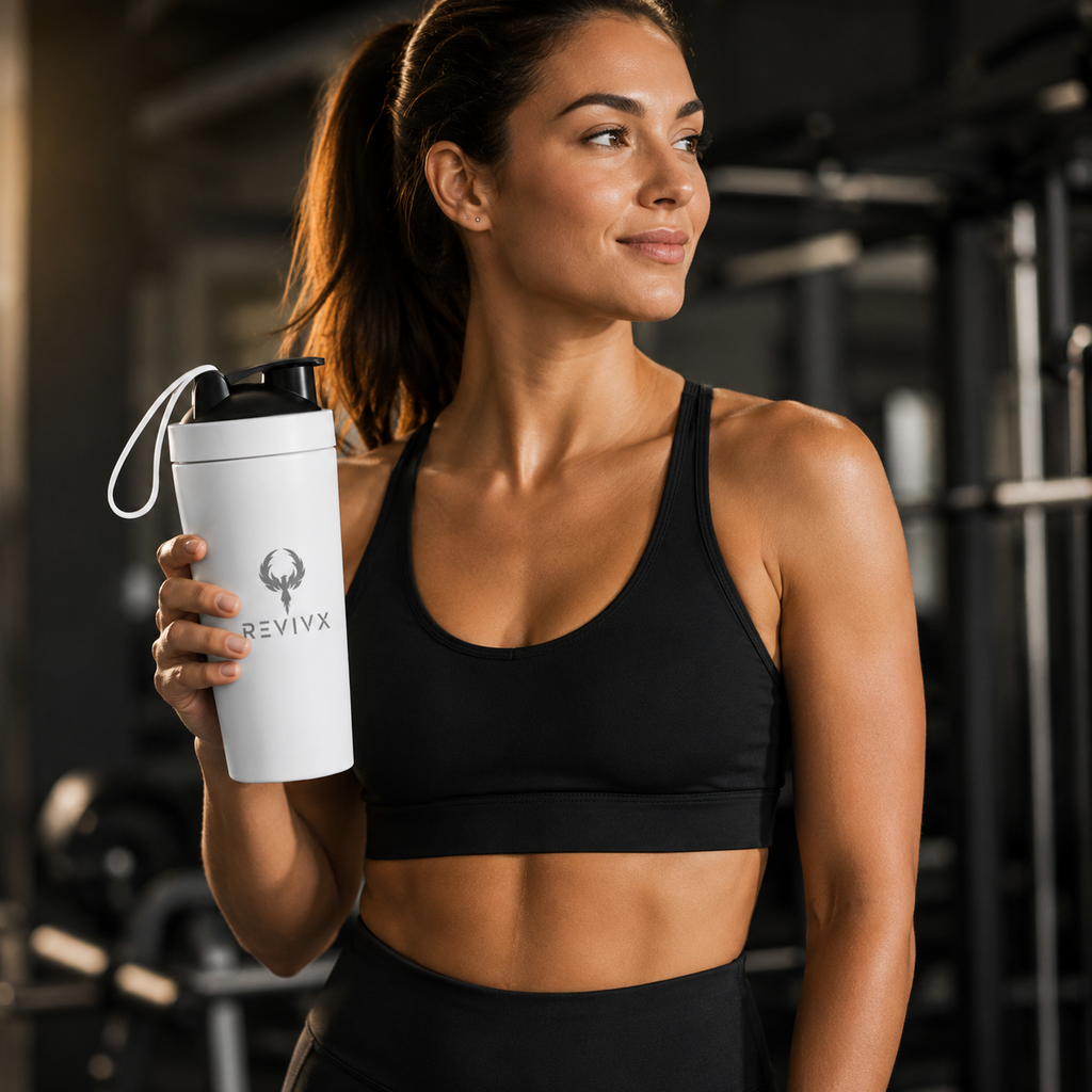 RevivX 700ml Stainless Steel Protein Shaker Bottle, Leakproof, BPA-Free