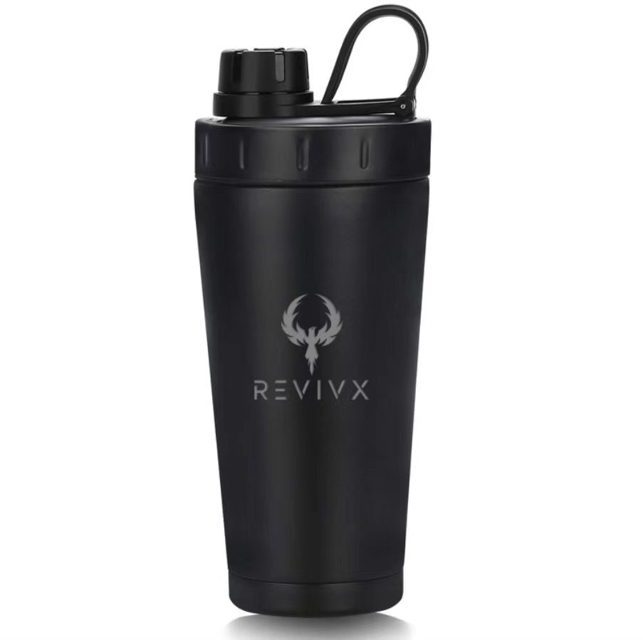RevivX Insulated Stainless Steel Protein Shaker Bottle, 600 ml