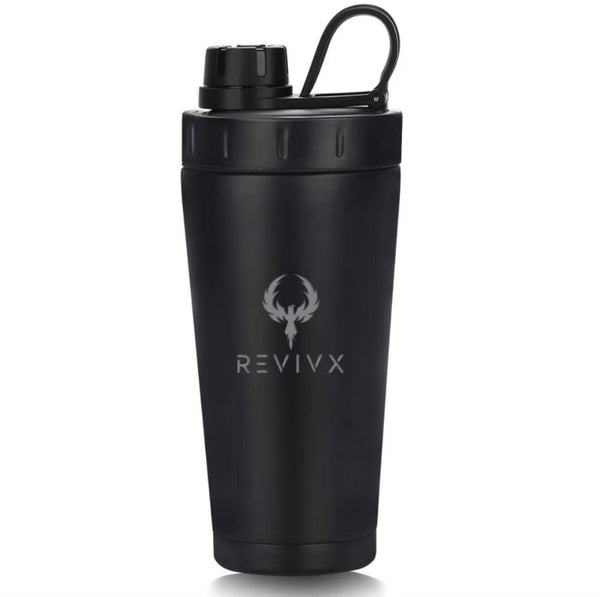 RevivX Insulated Stainless Steel Protein Shaker Bottle, 600 ml