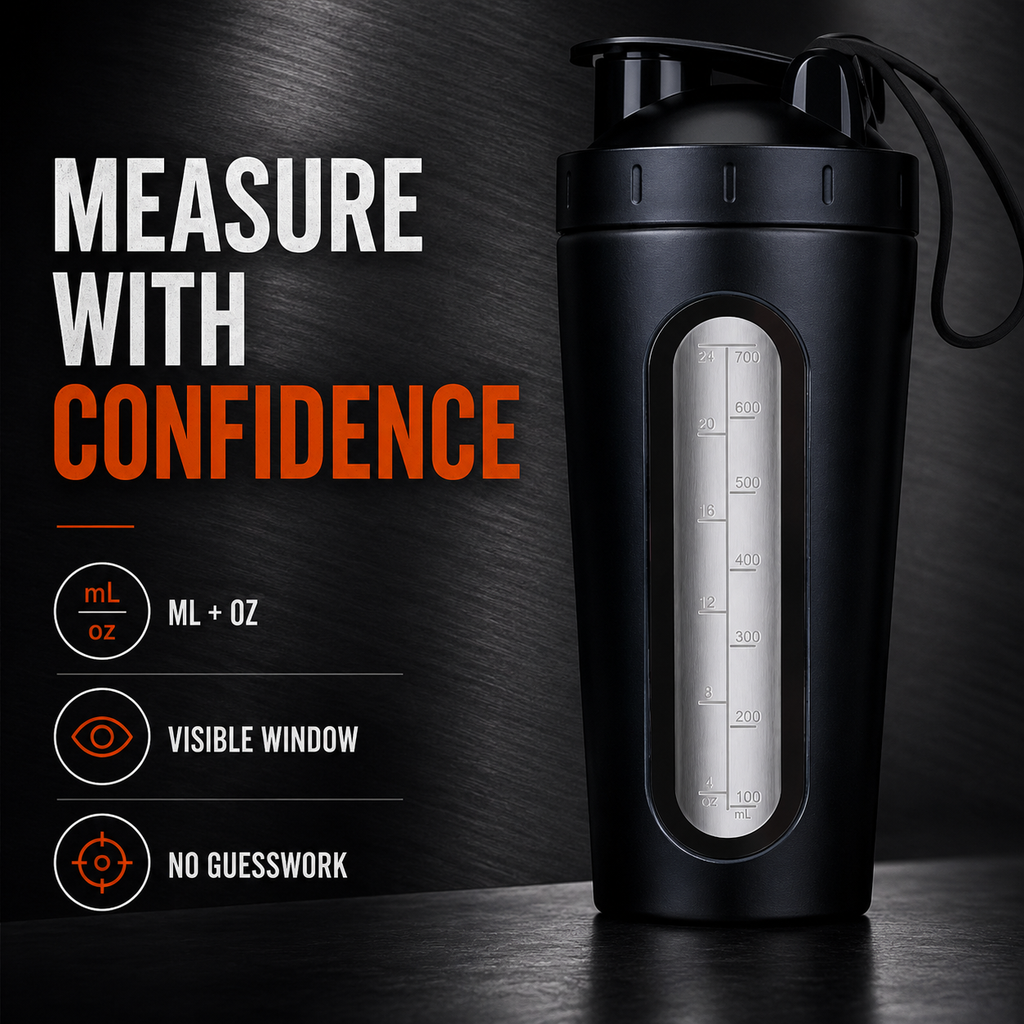 RevivX 700ml Stainless Steel Protein Shaker Bottle, Leakproof, BPA-Free