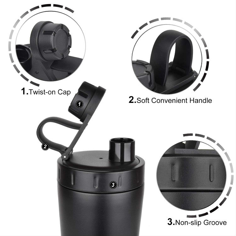 RevivX Insulated Stainless Steel Protein Shaker Bottle, 600 ml