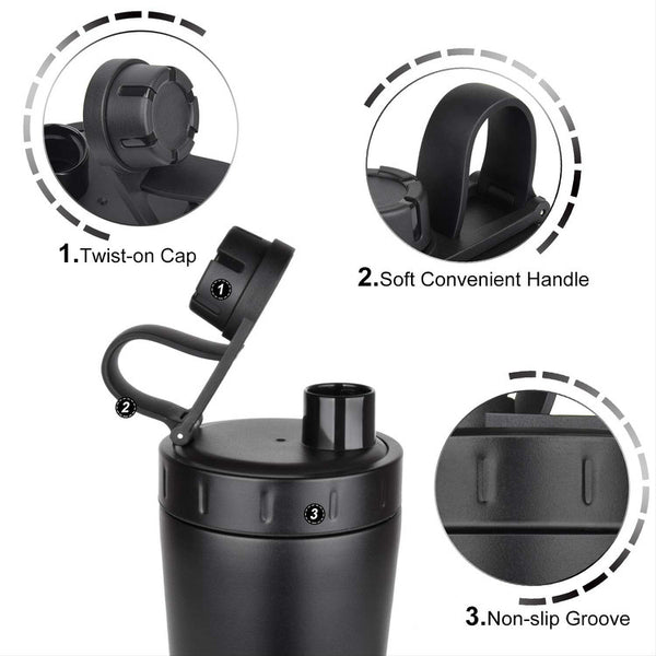 RevivX Insulated Stainless Steel Protein Shaker Bottle, 600 ml