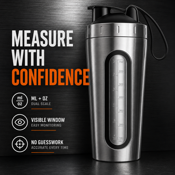 RevivX 700ml Stainless Steel Protein Shaker Bottle, Leakproof, BPA-Free
