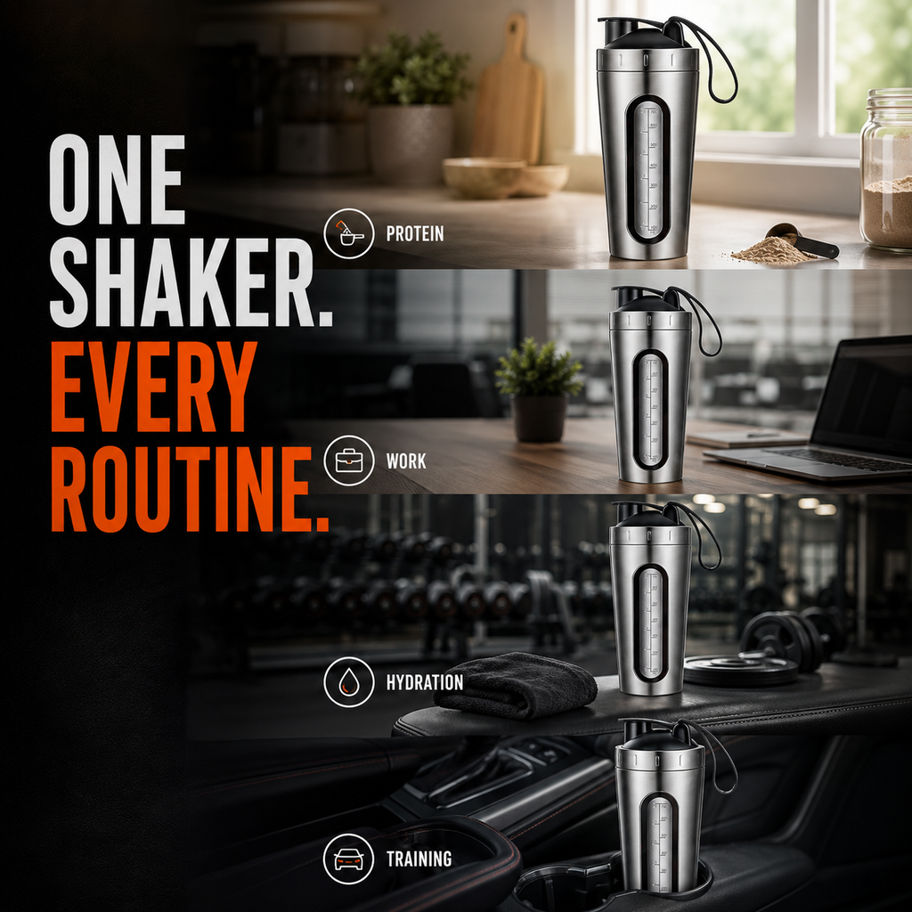 RevivX 700ml Stainless Steel Protein Shaker Bottle, Leakproof, BPA-Free