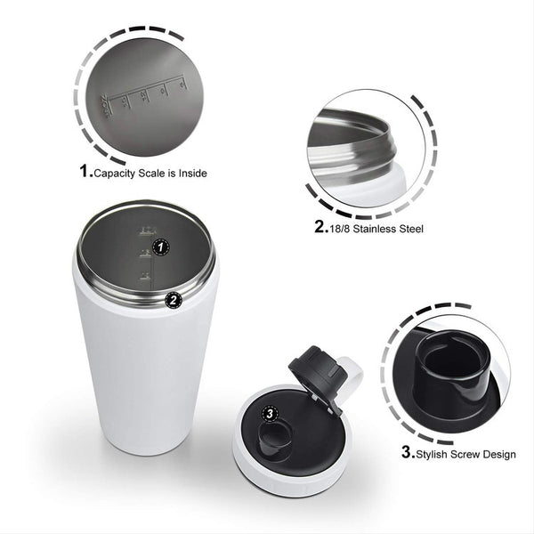 RevivX Insulated Stainless Steel Protein Shaker Bottle, 600 ml
